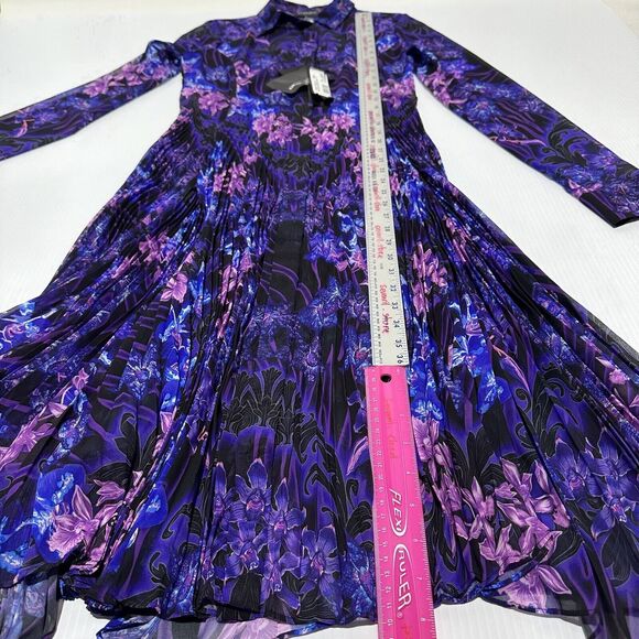 NWT Versace 40 US 4 Runway SS23 Plisse Dress All Over Orchid Purple $5,425 - Picture 12 of 16